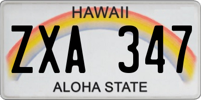 HI license plate ZXA347