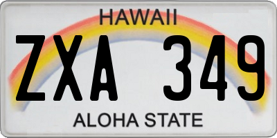 HI license plate ZXA349