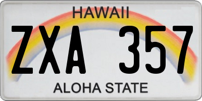 HI license plate ZXA357