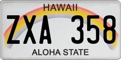 HI license plate ZXA358