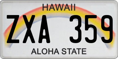 HI license plate ZXA359