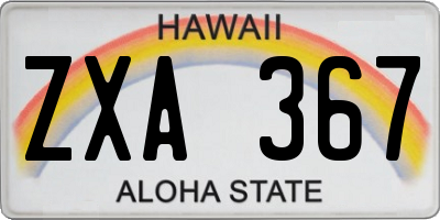 HI license plate ZXA367