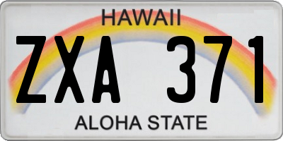 HI license plate ZXA371