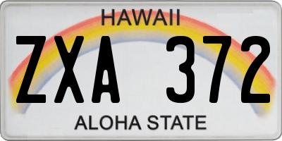 HI license plate ZXA372