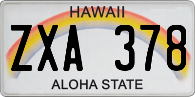HI license plate ZXA378