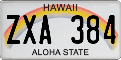 HI license plate ZXA384
