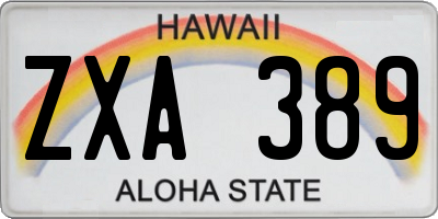 HI license plate ZXA389