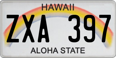 HI license plate ZXA397