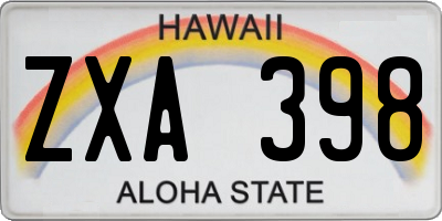 HI license plate ZXA398