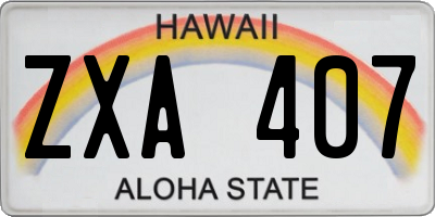 HI license plate ZXA407