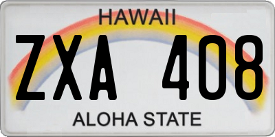 HI license plate ZXA408