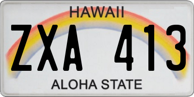 HI license plate ZXA413