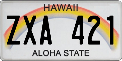 HI license plate ZXA421