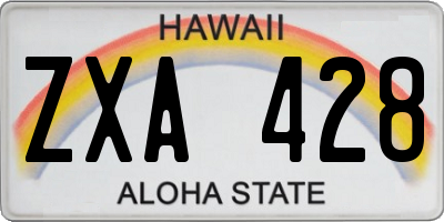 HI license plate ZXA428