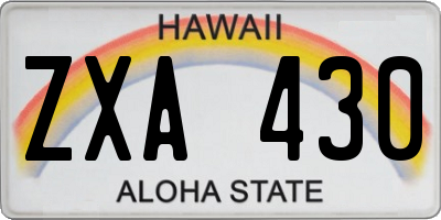 HI license plate ZXA430