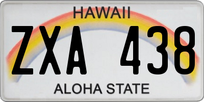 HI license plate ZXA438