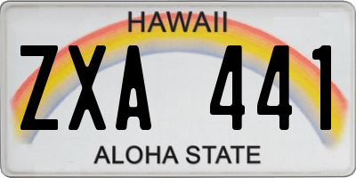 HI license plate ZXA441