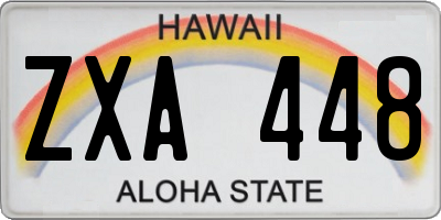 HI license plate ZXA448
