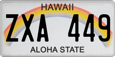 HI license plate ZXA449