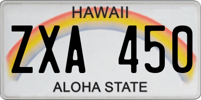 HI license plate ZXA450