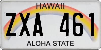 HI license plate ZXA461