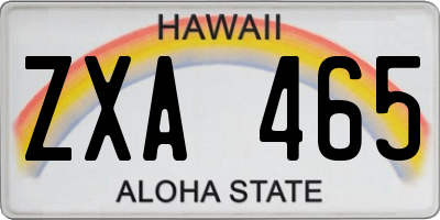 HI license plate ZXA465