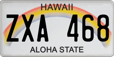 HI license plate ZXA468