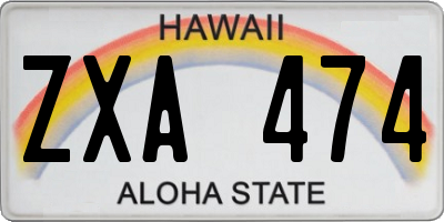 HI license plate ZXA474