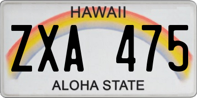 HI license plate ZXA475