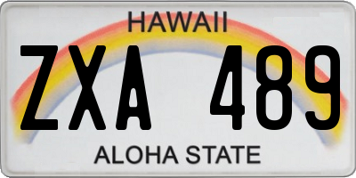 HI license plate ZXA489
