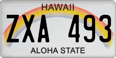 HI license plate ZXA493