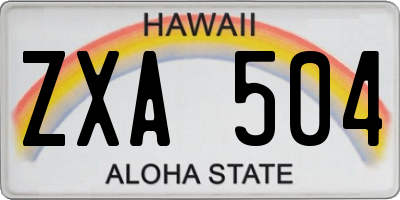 HI license plate ZXA504