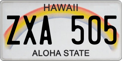 HI license plate ZXA505