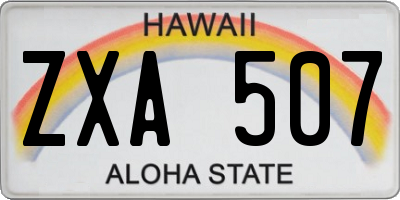 HI license plate ZXA507