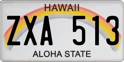 HI license plate ZXA513