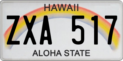 HI license plate ZXA517