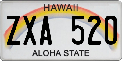 HI license plate ZXA520