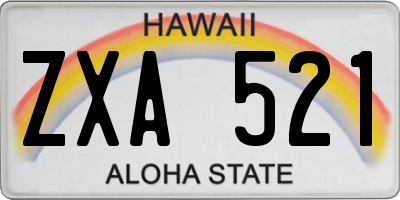 HI license plate ZXA521