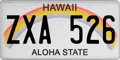 HI license plate ZXA526