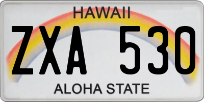 HI license plate ZXA530