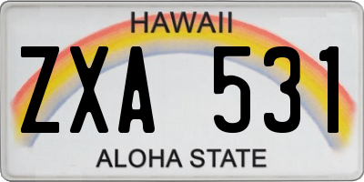 HI license plate ZXA531