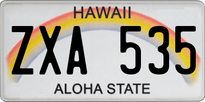 HI license plate ZXA535
