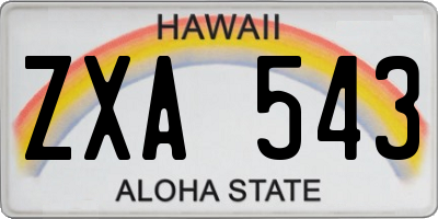 HI license plate ZXA543