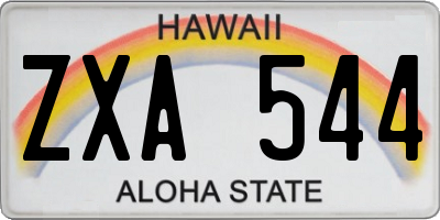 HI license plate ZXA544