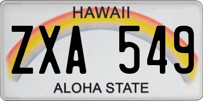 HI license plate ZXA549