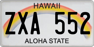 HI license plate ZXA552