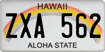 HI license plate ZXA562