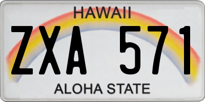 HI license plate ZXA571