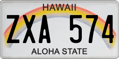 HI license plate ZXA574