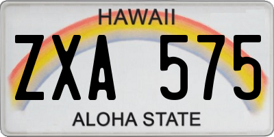 HI license plate ZXA575